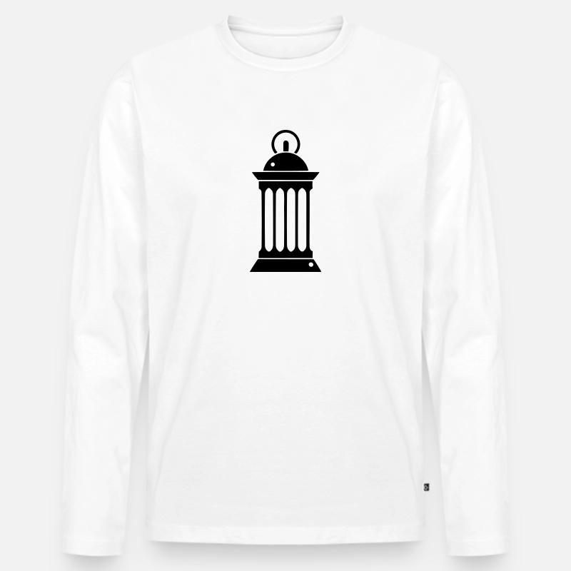 Laterne - Männer Premium Bio Langarmshirt - Weiß