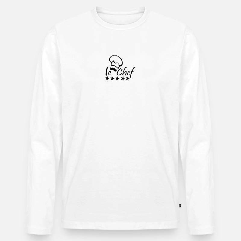 Le Chef - Männer Premium Bio Langarmshirt - Weiß