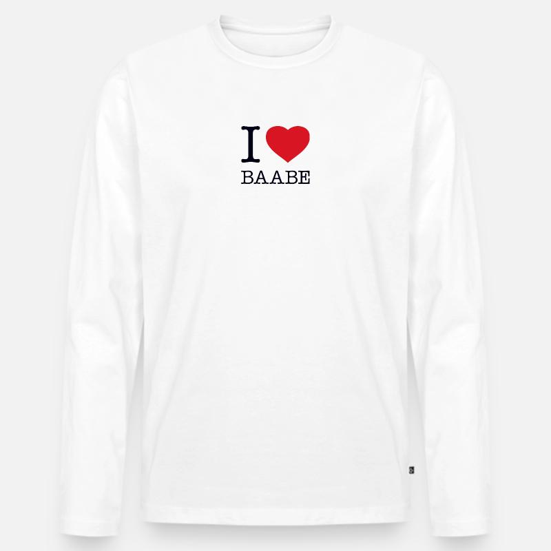 I LOVE BAABE - Männer Premium Bio Langarmshirt - Weiß