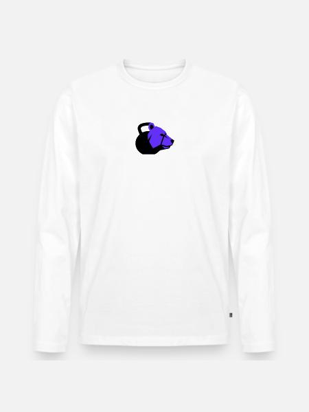 Kettlebell Bear Bear Dynamic Fitness - Men's Premium Organic Long Sleeve Shirt - white