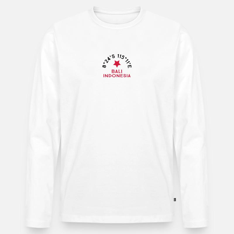 Bali - Männer Premium Bio Langarmshirt - Weiß
