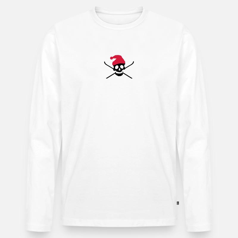 Ski - Männer Premium Bio Langarmshirt - Weiß