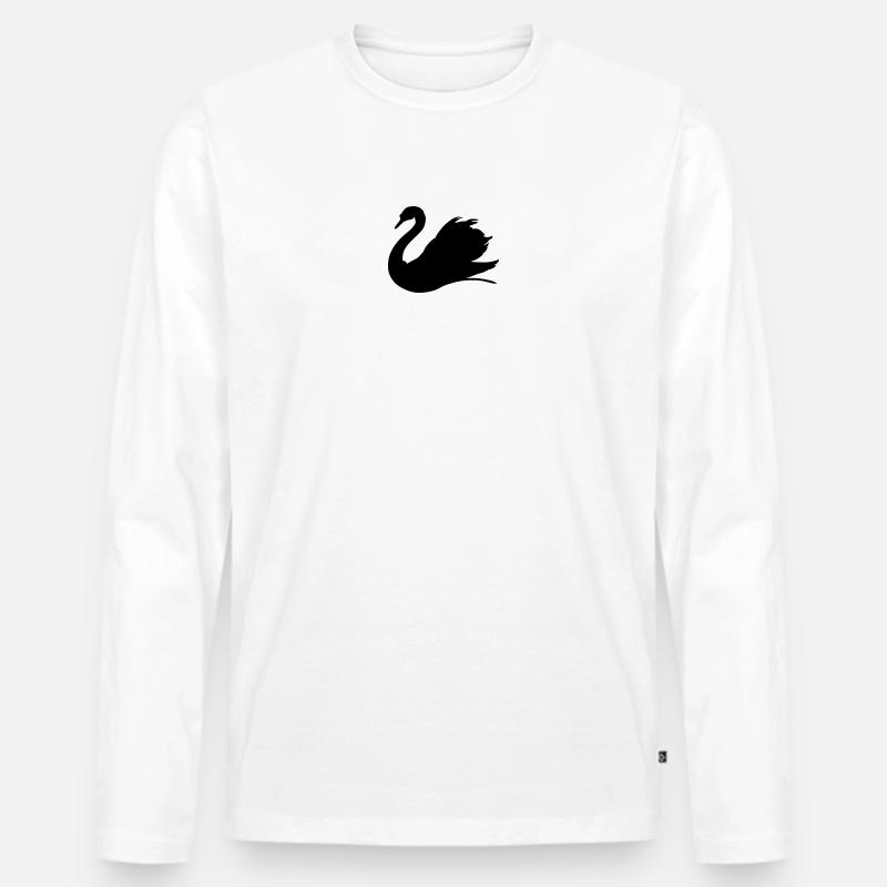 Schwan - Männer Premium Bio Langarmshirt - Weiß
