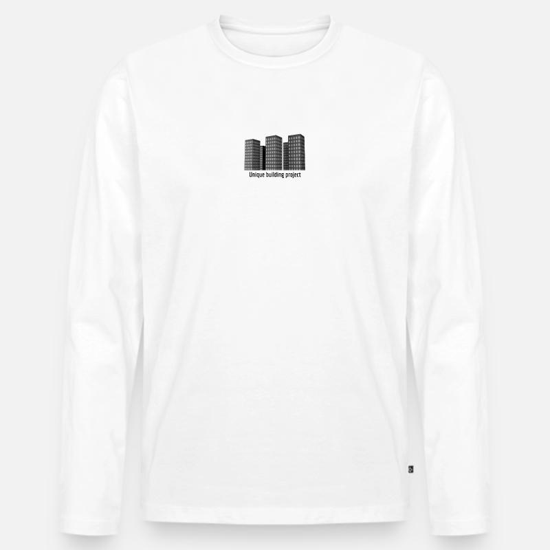 Einzigartiges Bauprojekt - Männer Premium Bio Langarmshirt - Weiß