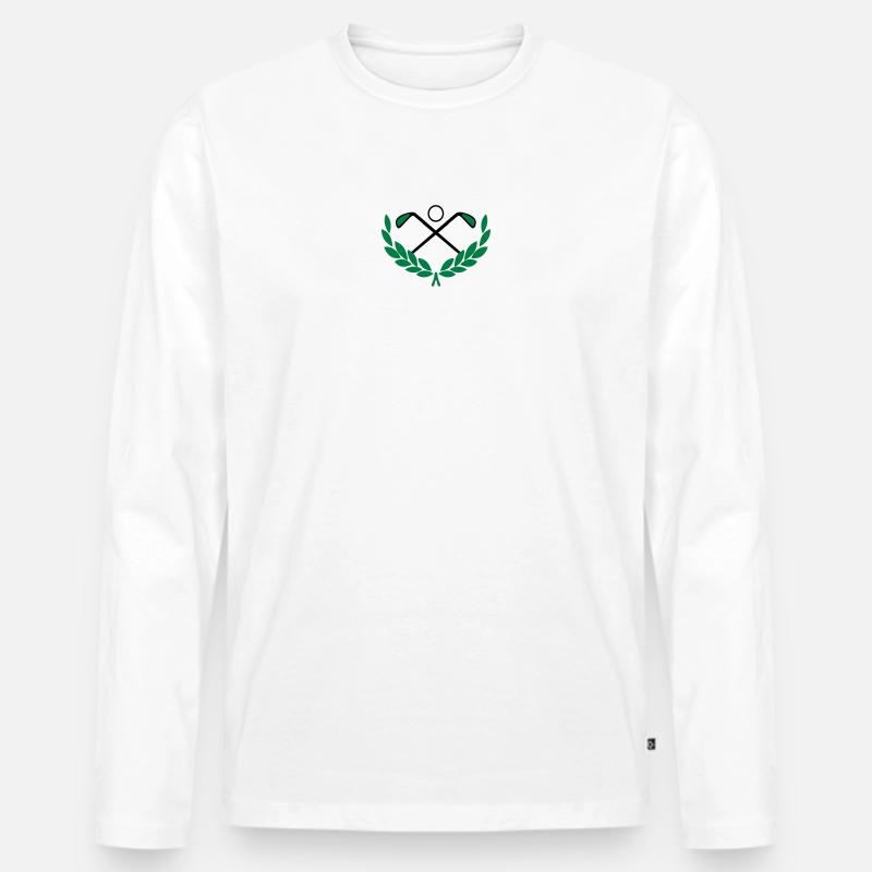 Golf Logo - Männer Premium Bio Langarmshirt - Weiß