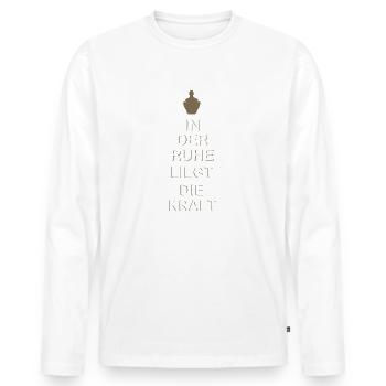 Dans le calme se trouve la force - T-shirt manches longues Premium bio Homme - blanc - Devant - Nico (187cm)
