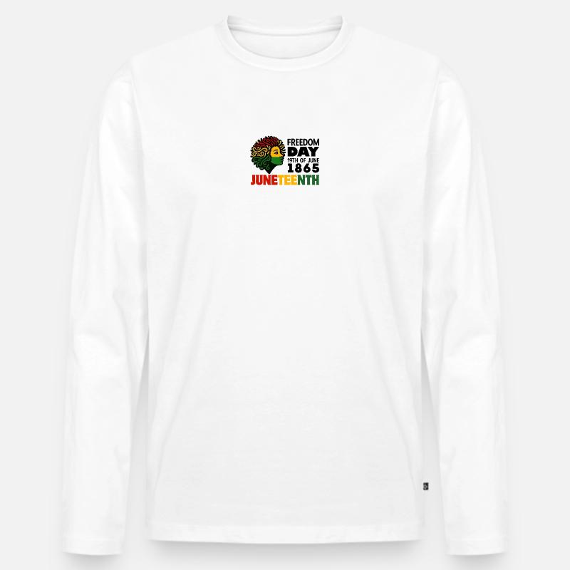 Juneteenth - Männer Premium Bio Langarmshirt - Weiß