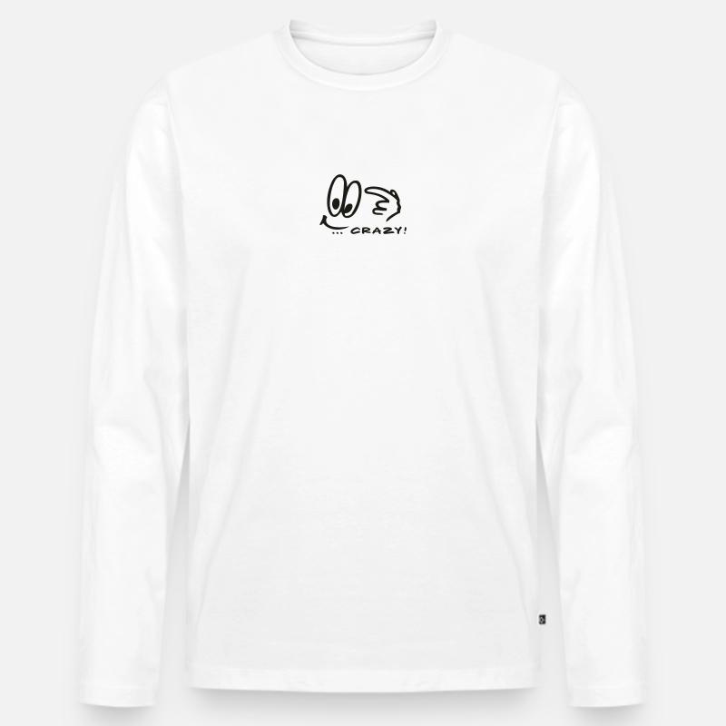 Crazy Comic - Männer Premium Bio Langarmshirt - Weiß