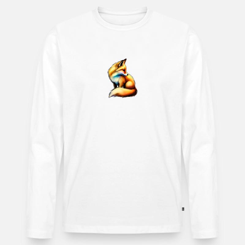 Rotfuchs - Männer Premium Bio Langarmshirt - Weiß