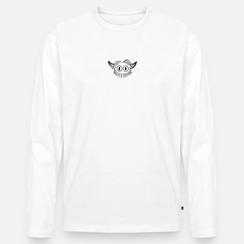 Pelziges Monster - Männer Premium Bio Langarmshirt - Weiß