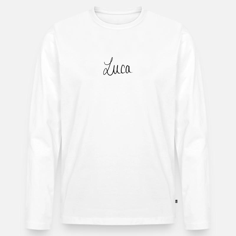 Luca - Männer Premium Bio Langarmshirt - Weiß