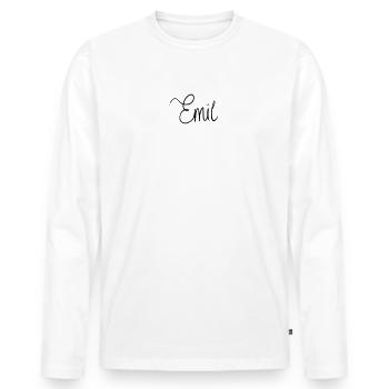 Emil - Männer Premium Bio Langarmshirt - Weiß - Vorne - Nico (187cm)