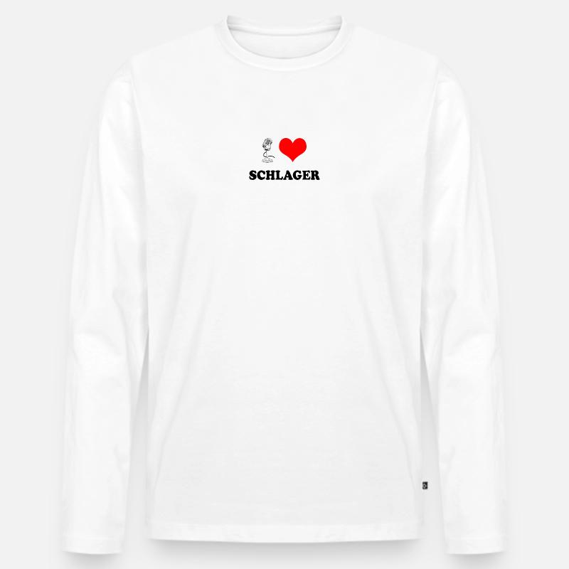 Ich liebe Schlager - Männer Premium Bio Langarmshirt - Weiß
