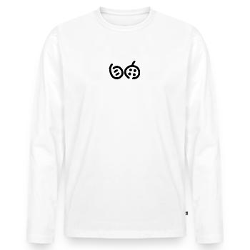 Kanji japonais pour 'Liberté' Noir - T-shirt manches longues Premium bio Homme - blanc - Devant - Nico (187cm)