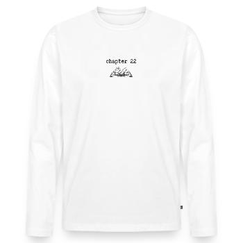 chapitre 22 : Anniversaire - T-shirt manches longues Premium bio Homme - blanc - Devant - Nico (187cm)