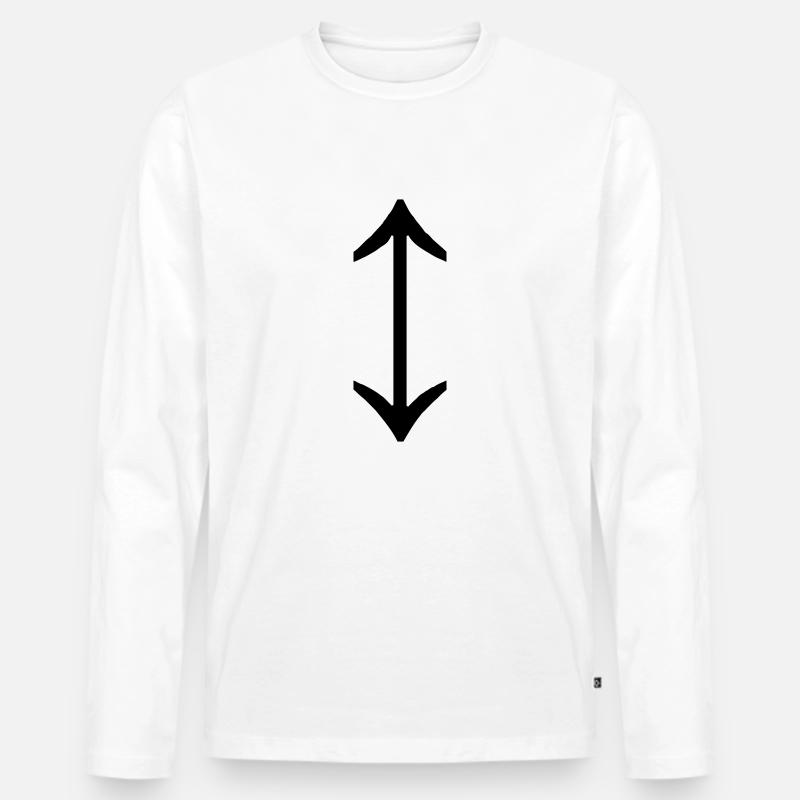 arrow up n down - Männer Premium Bio Langarmshirt - Weiß