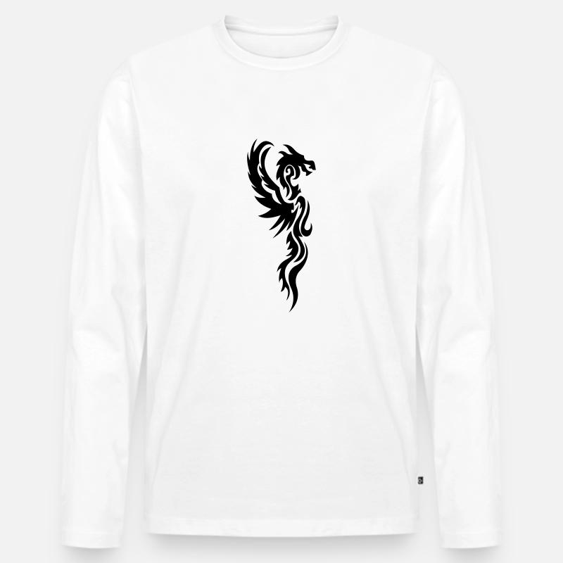 tribal dragon tattoo - Männer Premium Bio Langarmshirt - Weiß