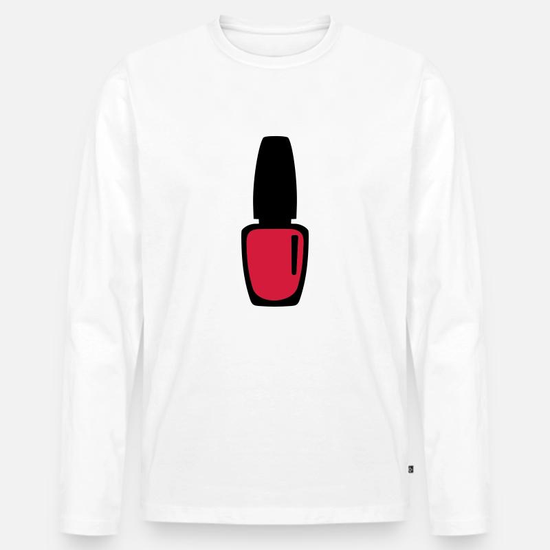 Nagellack - Männer Premium Bio Langarmshirt - Weiß