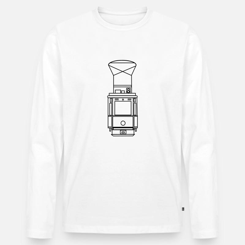 Tram - Männer Premium Bio Langarmshirt - Weiß