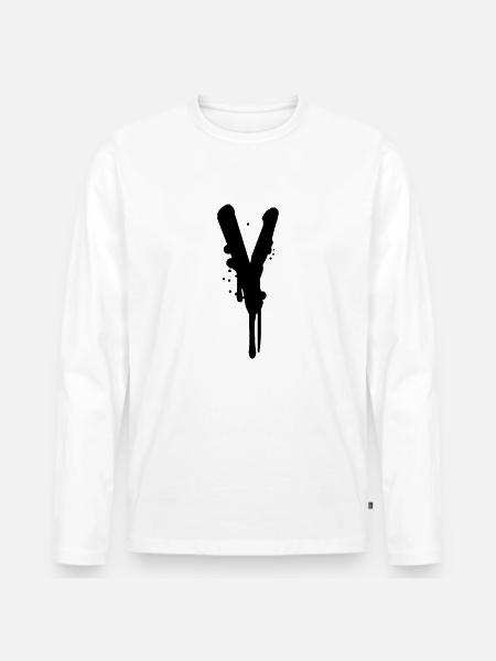 Graffiti V scende Farbklex spray - Maglia a manica lunga ecologica premium da uomo - bianco