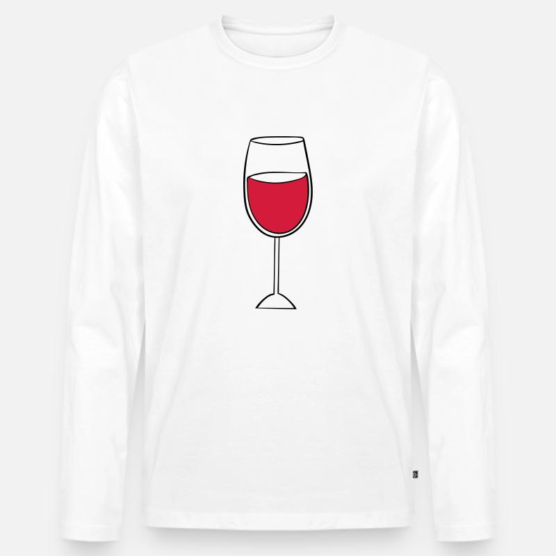 weinglas - Männer Premium Bio Langarmshirt - Weiß