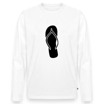 slippers flip flops shoes sandals feet anzie - Men's Premium Organic Long Sleeve Shirt - white - Front - Nico (187cm)