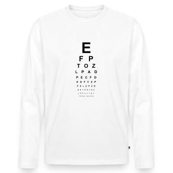 Eye test glasses opticians eyes read letters ABC - Men's Premium Organic Long Sleeve Shirt - white - Front - Nico (187cm)