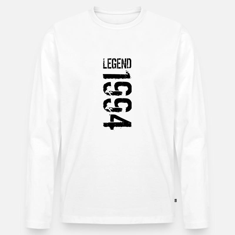 Legend 1994 black - Männer Premium Bio Langarmshirt - Weiß