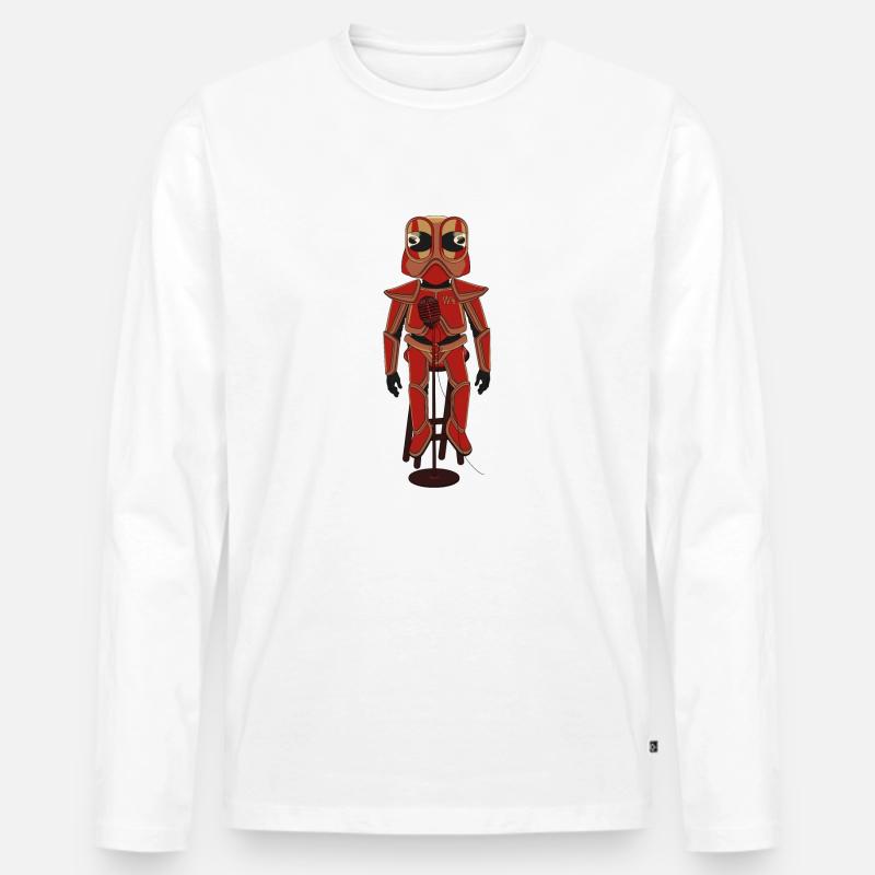 W4 - Männer Premium Bio Langarmshirt - Weiß