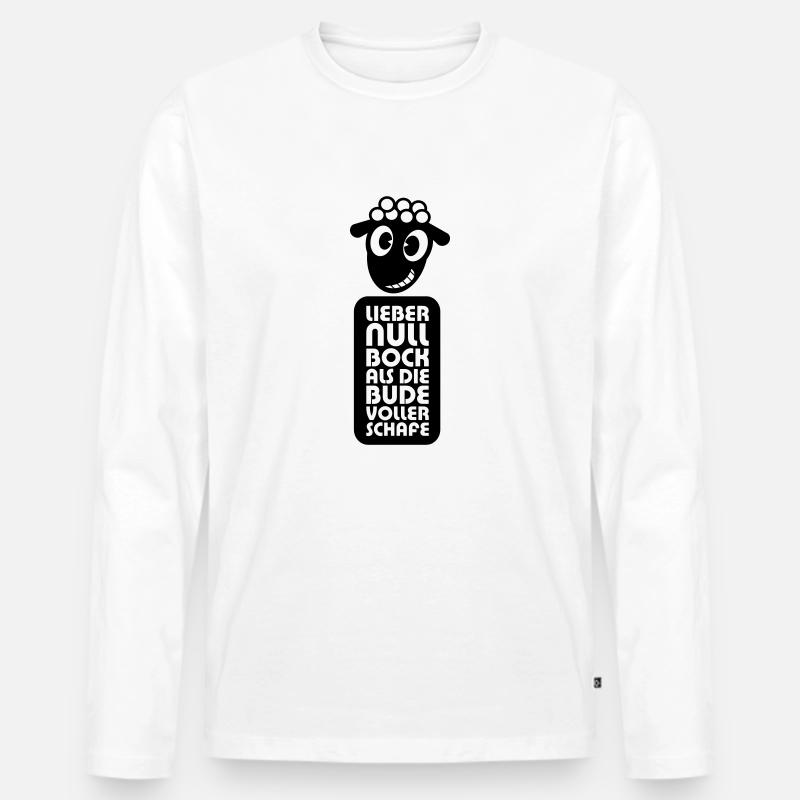 Null Bock - Männer Premium Bio Langarmshirt - Weiß