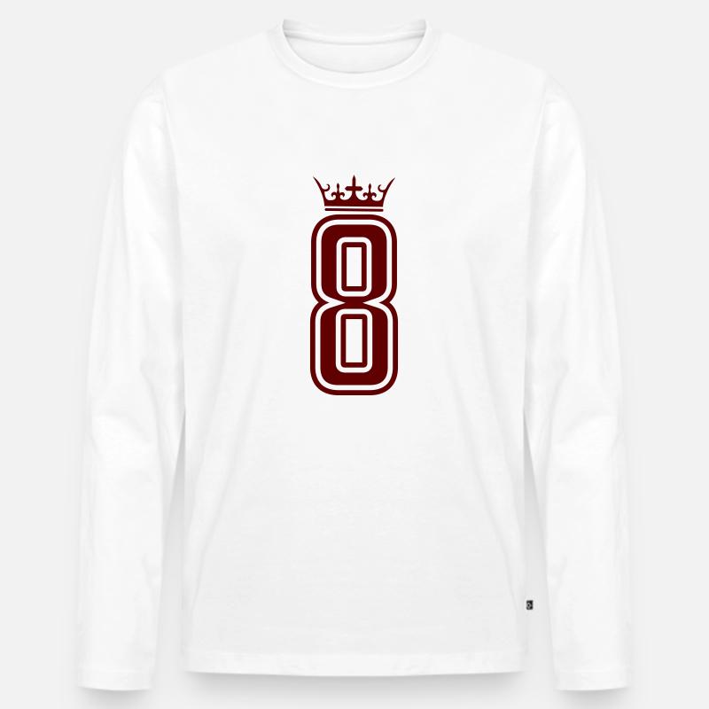 8 krone - Männer Premium Bio Langarmshirt - Weiß