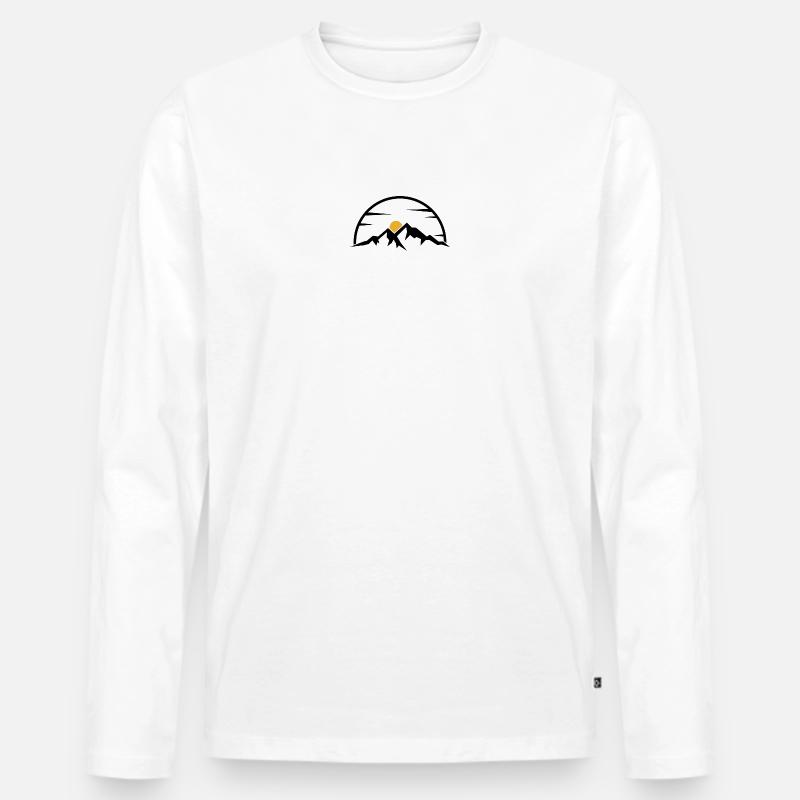 Minimaler Goldener Bogen-Sonne - Männer Premium Bio Langarmshirt - Weiß