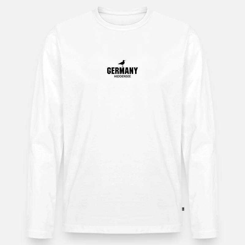 Hiddensee GERMANY - Männer Premium Bio Langarmshirt - Weiß