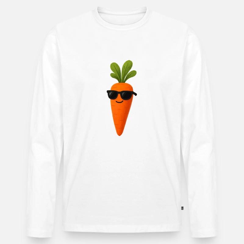 Mohrrübe Comic - Männer Premium Bio Langarmshirt - Weiß