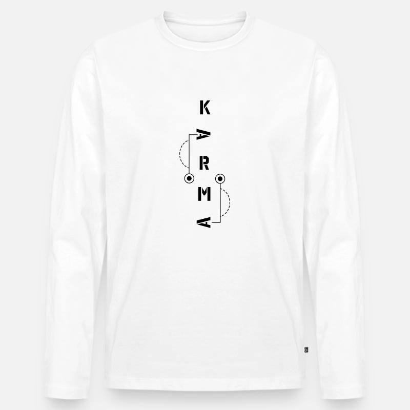 Karma - Männer Premium Bio Langarmshirt - Weiß
