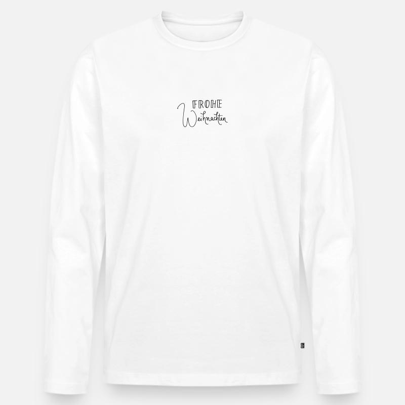 Frohe Weihnachten! - Männer Premium Bio Langarmshirt - Weiß