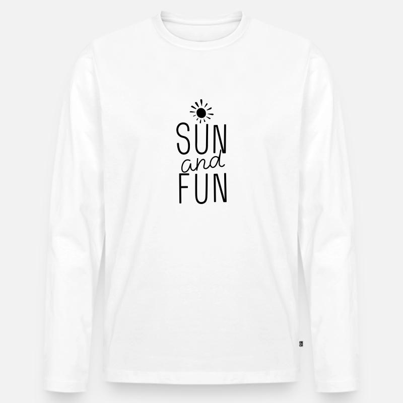 SONNE und SPASS - Männer Premium Bio Langarmshirt - Weiß