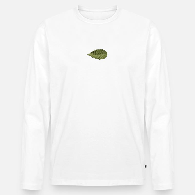 Leaf Structure Olive Green Pattern - Men's Premium Organic Long Sleeve Shirt - white