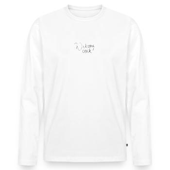 Welcome back! - Men's Premium Organic Long Sleeve Shirt - white - Front - Nico (187cm)