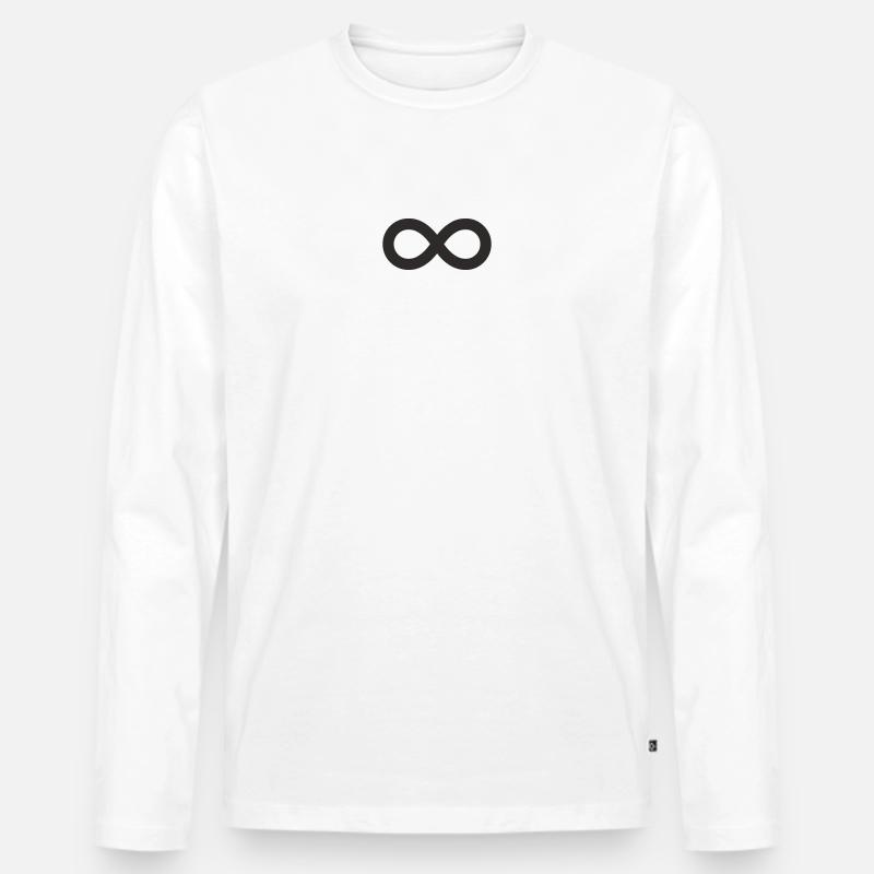 Unendlichkeitszeichen – Minimalistisches Infinity  - Männer Premium Bio Langarmshirt - Weiß