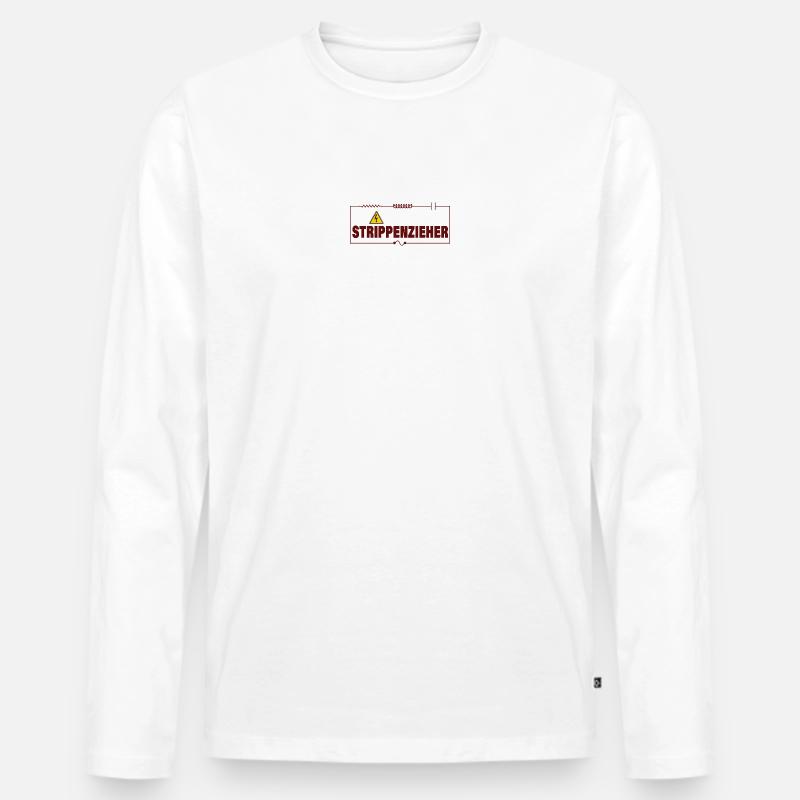 STRING-PULLER - Men's Premium Organic Long Sleeve Shirt - white