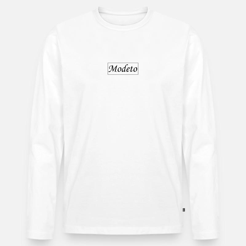 Modeto - Männer Premium Bio Langarmshirt - Weiß