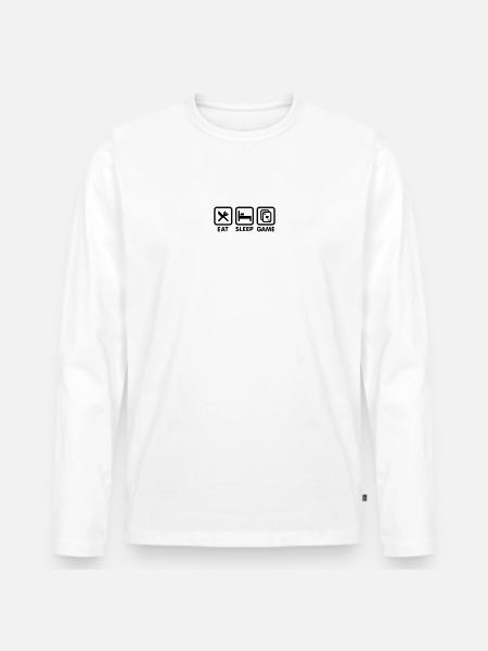 Eat - Sleep - Game \ poker game - Men's Premium Organic Long Sleeve Shirt - white