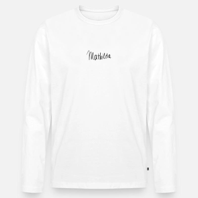 Mathilda - Männer Premium Bio Langarmshirt - Weiß