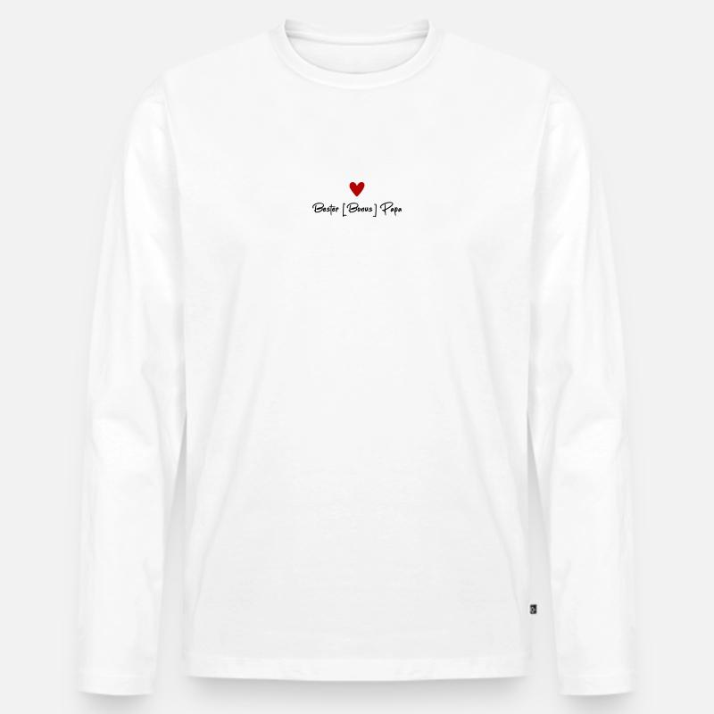 Bester Bonuspapa - Männer Premium Bio Langarmshirt - Weiß