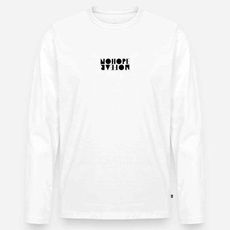 NoHopeNoFear - Männer Premium Bio Langarmshirt - Weiß
