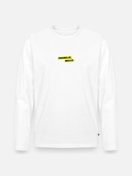 Promille, Malle - Männer Premium Bio Langarmshirt - Weiß