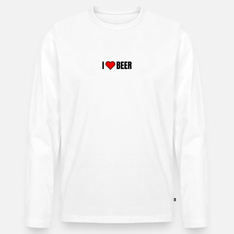 Ich liebe Bier - Männer Premium Bio Langarmshirt - Weiß