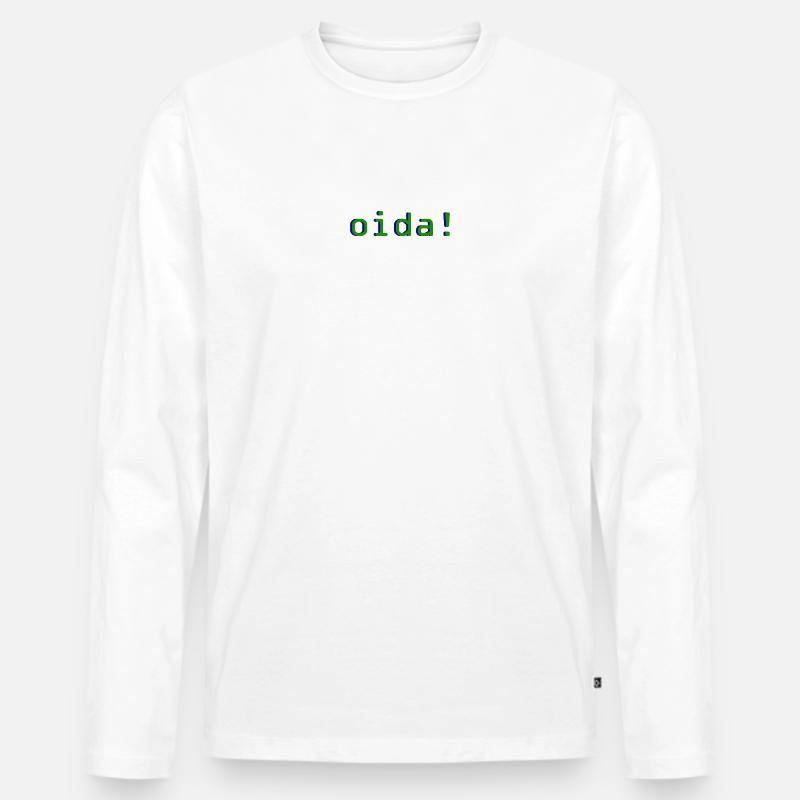 oida! - Männer Premium Bio Langarmshirt - Weiß