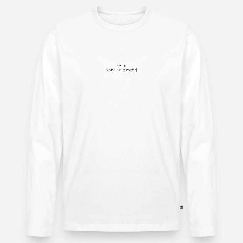 Work in progress - Männer Premium Bio Langarmshirt - Weiß